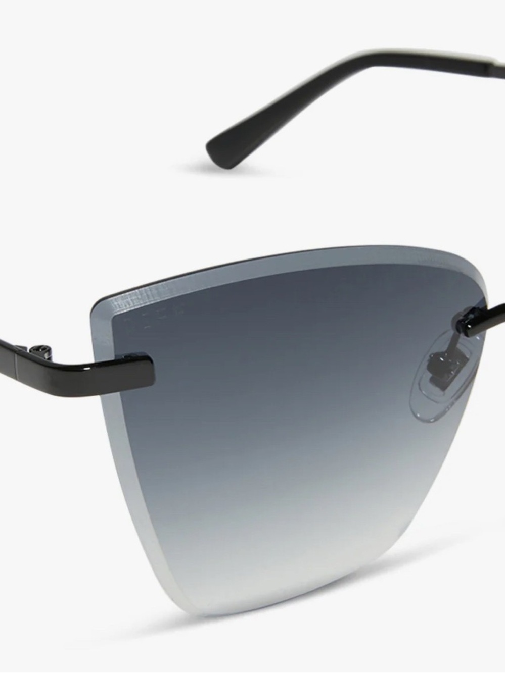 Gradient Gray Oversized Rimless Sunglasses - Women - Picture 7 of 8